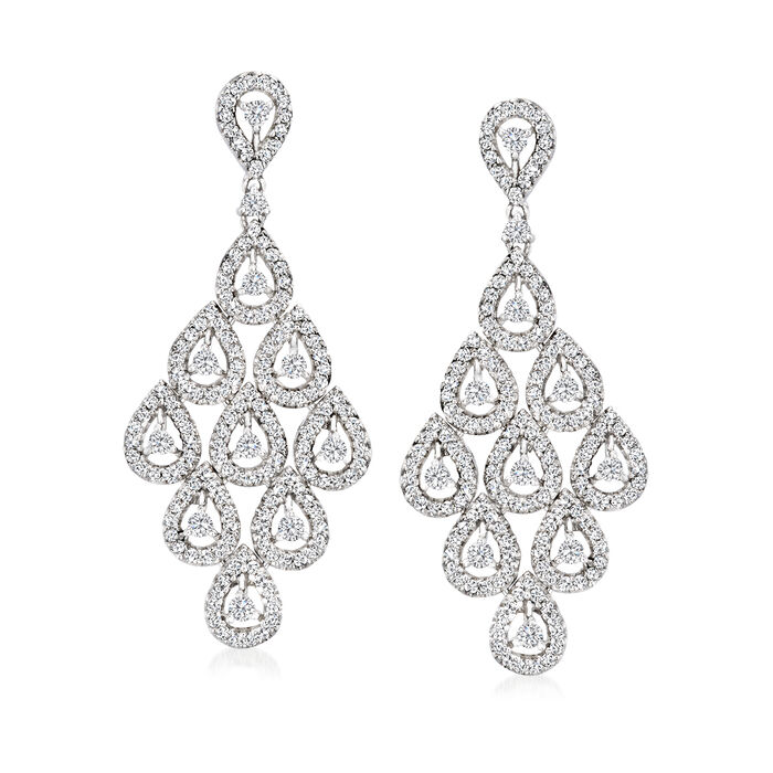 2.05 ct. t.w. Diamond Chandelier Drop Earrings in 14kt White Gold