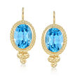 1.60 ct. t.w. Swiss Blue Topaz Drop Earrings in 14kt Yellow Gold