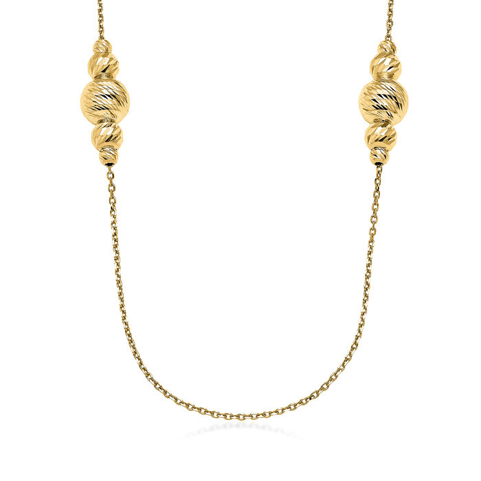 Italian 14kt Yellow Gold Fancy Station Necklace