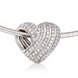 1.05 ct. t.w. CZ Sliding Heart Omega Necklace in Sterling Silver