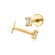 Baguette Diamond-Accented Flat-Back Stud Earrings in 14kt Yellow Gold
