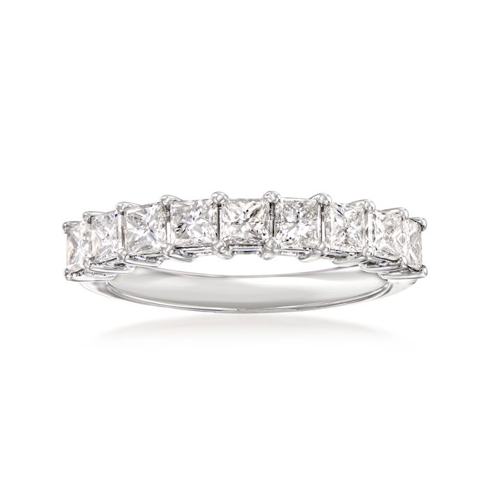1.50 ct. t.w. Princess-Cut Diamond Wedding Band in 14kt White Gold