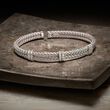 .50 ct. t.w. Diamond Basketweave Cuff Bracelet in Sterling Silver
