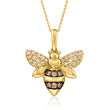 Le Vian .52 ct. t.w. Nude and Chocolate Diamond Bumblebee Pendant Necklace in 14kt Honey Gold