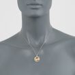 .44 ct. t.w. Disc and Diamond Pendant Necklace in 18kt Two-Tone Gold 18-inch