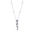 Gregg Ruth .49 ct. t.w. Sapphire and .22 ct. t.w. Diamond Bubble Bezel-Set Necklace in 18kt White Gold