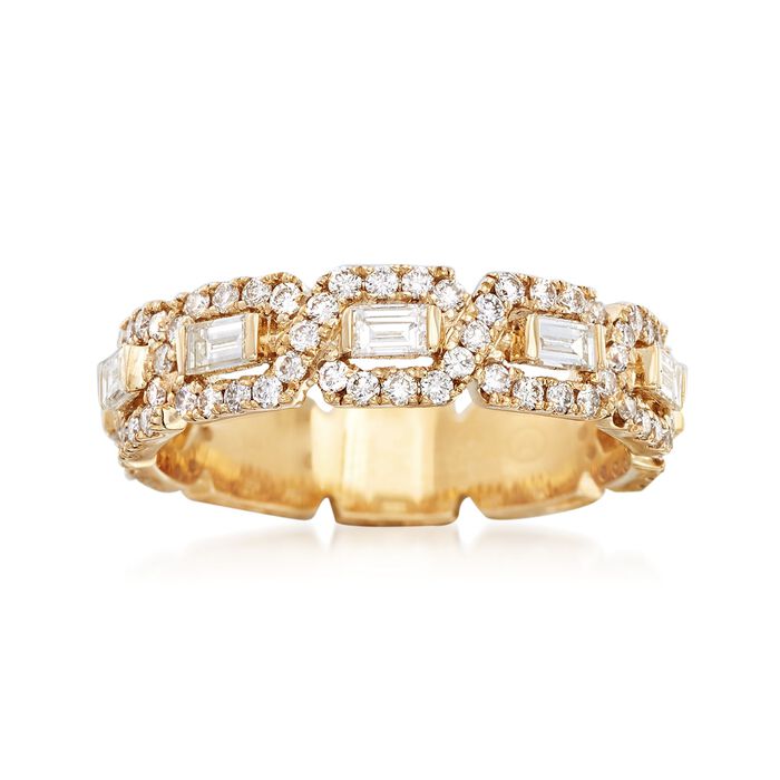 1.16 ct. t.w. Baguette and Round Diamond Ring in 14kt Yellow Gold