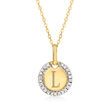 .10 ct. t.w. Diamond Medallion Personalized Pendant Necklace in 14kt Yellow Gold