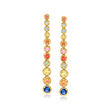 .80 ct. t.w. Multicolored Sapphire Drop Earrings in 18kt Gold Over Sterling