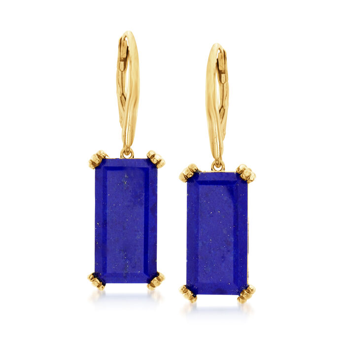 Lapis Drop Earrings in 18kt Gold Over Sterling