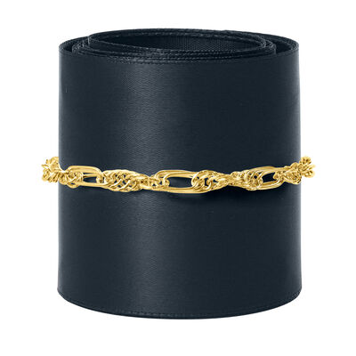 18kt Gold Over Sterling Modified Singapore-Chain Bracelet