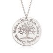 Sterling Silver Personalized Family Tree Pendant Necklace