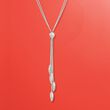 Italian Sterling Silver Bead Tassel Necklace