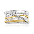 .50 ct. t.w. Diamond Highway Ring in Sterling Silver with 14kt Yellow Gold