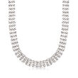 Sterling Silver Multi-Row Oval-Link Necklace