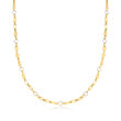 Italian 4-4.5mm Cultured Pearl Lumachina-Chain Necklace in 18kt Gold Over Sterling