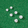 6.00 ct. t.w. CZ Jewelry Set: Three Pairs of Stud Earrings in Sterling Silver