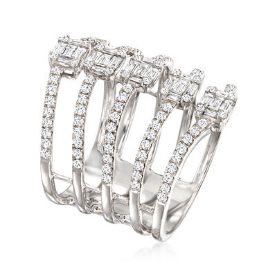 1.25 ct. t.w. Diamond Open-Space Cluster Ring in 18kt White Gold