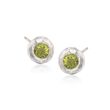 Zina Sterling Silver &quot;Ripples&quot; 1.00 ct. t.w. Peridot Stud Earrings