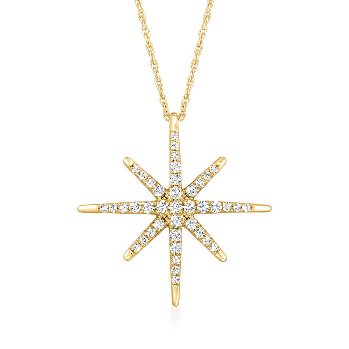 .25 ct. t.w. Diamond Star Pendant Necklace in 14kt Yellow Gold