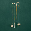 .10 ct. t.w. Diamond North Star Threader Drop Earrings in 14kt Yellow Gold