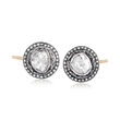 C. 1990 Vintage 2.30 ct. t.w. Diamond Earrings in Sterling Silver and 14kt Yellow Gold