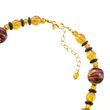 Italian Tiger-Print Murano Glass Bead Necklace with 18kt Gold Over Sterling