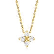 Roberto Coin &quot;Love in Verona&quot; .27 ct. t.w. Diamond Flower Necklace in 18kt Yellow Gold