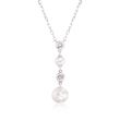 Mikimoto 4-6.5mm A+ Akoya Pearl Pendant Necklace with Diamond Accents in 18kt White Gold