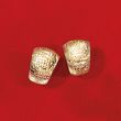 Italian 14kt Yellow Diamond-Cut Curved Drop Earrings
