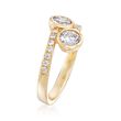 1.20 ct. t.w. CZ Two-Stone Ring in 14kt Yellow Gold