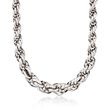 Sterling Silver Graduated Rope Chain Necklace
