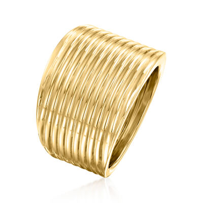 Italian 14kt Yellow Gold Ridged Ring