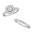 1.98 ct. t.w. Diamond Bridal Set: Engagement and Wedding Rings in 14kt White Gold