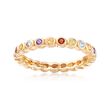 1.20 ct. t.w. Multi-Stone Eternity Band in 18kt Gold Over Sterling