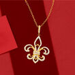 .50 ct. t.w. Diamond Fleur-De-Lis Pendant Necklace in 14kt Yellow Gold