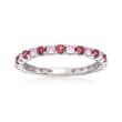 .60 ct. t.w. Rhodolite and .50 ct. t.w. Pink Sapphire Eternity Ring in Sterling Silver
