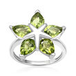 3.80 ct. t.w. Peridot Star Ring in Sterling Silver