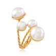 7-10mm Cultured Pearl Ring in 18kt Yellow Gold Over Sterling Silver