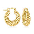 Italian 18kt Yellow Gold Shrimp Hoop Earrings