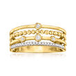 .10 ct. t.w. Bezel-Set Diamond Multi-Row Ring in 14kt Yellow Gold