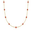 3.10 ct. t.w. Ruby Station Necklace in 18kt Gold Over Sterling