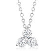 .50 ct. t.w. Diamond Three-Stone Necklace in 14kt White Gold