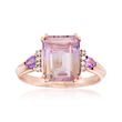 3.20 Carat Ametrine and .20 ct. t.w. Amethyst Ring with Diamond Accents in 14kt Rose Gold Over Sterling