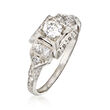 C. 1950 Vintage .53 ct. t.w. Diamond Ring in Platinum