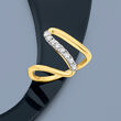 .25 ct. t.w. Diamond Wave Ring in 18kt Gold Over Sterling