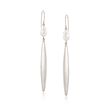 6mm Cultured Pearl and Sterling Silver Elongated Oval Drop Earrings