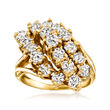 C. 1980 Vintage 1.60 ct. t.w. Diamond Waterfall Ring in 14kt Yellow Gold