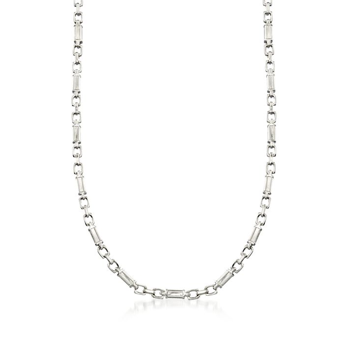 C. 2000 Vintage Men's Platinum Block Link Chain Necklace