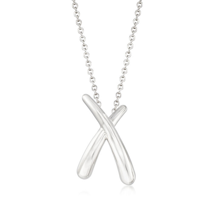 Sterling Silver Crisscross Pendant Necklace